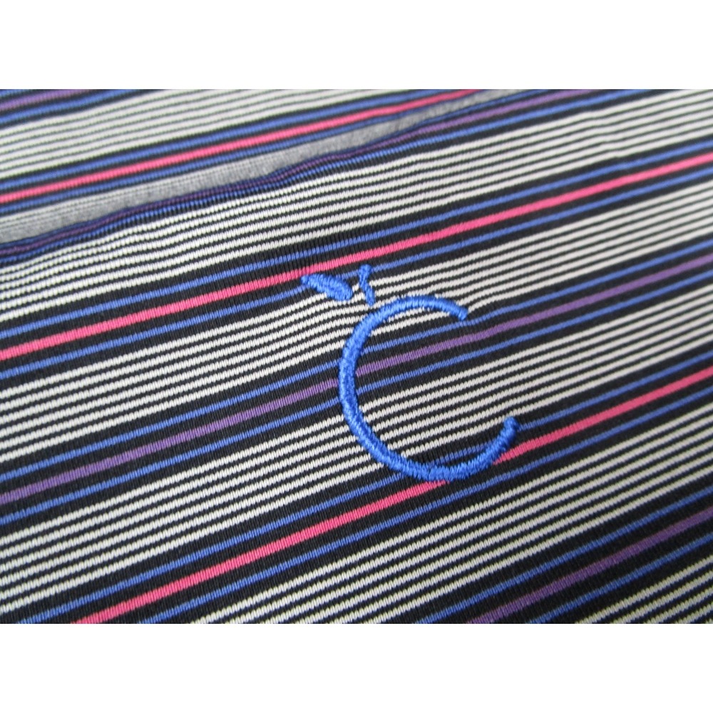 Turtleson Mens Performance Polo Shirt Large Striped Blue Purple Pink Golf S/S - Picture 4 of 9